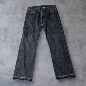 Vintage 80s 90s Levis 501 Jeans Mens 36x29 Black Denim Button Fly Straight Mexic